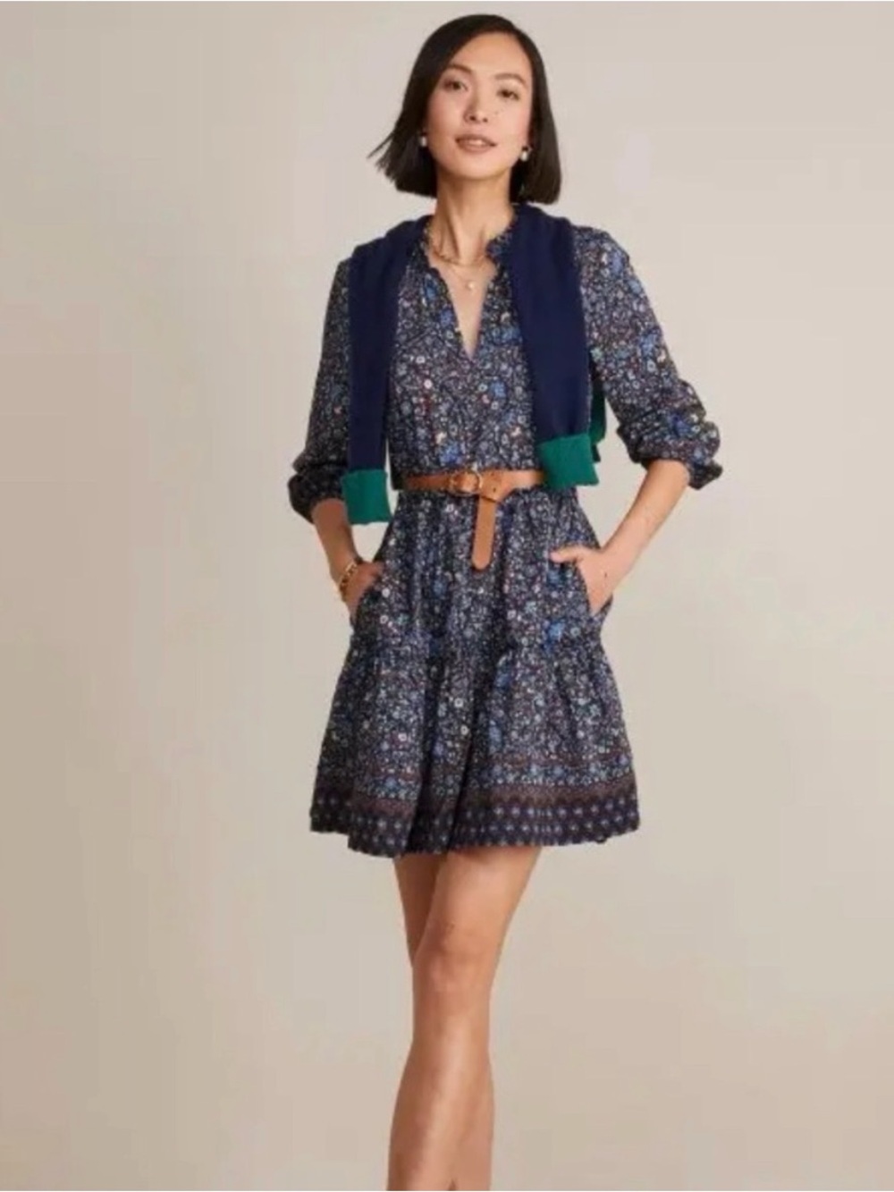 Vineyard Vines Fenwick Floral Dress Tiered Paisley, Size L, Prairiecore Cottage